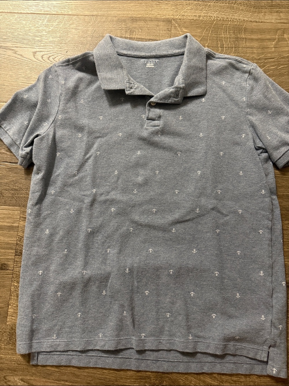 Old Navy Boys Gray Polo with White Anchor Motif